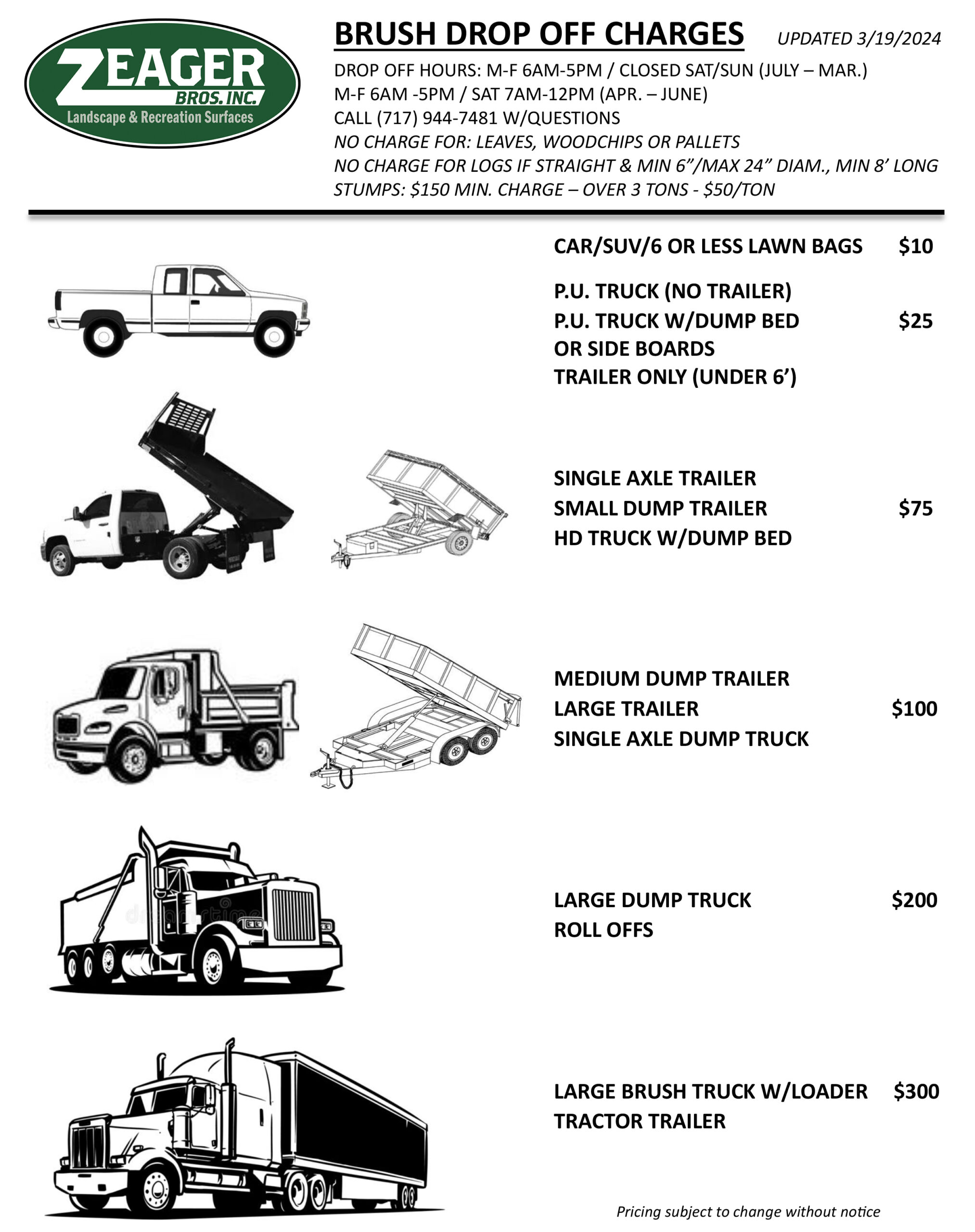 Brush Drop off Information